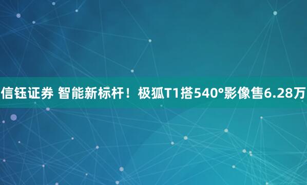信钰证券 智能新标杆！极狐T1搭540°影像售6.28万
